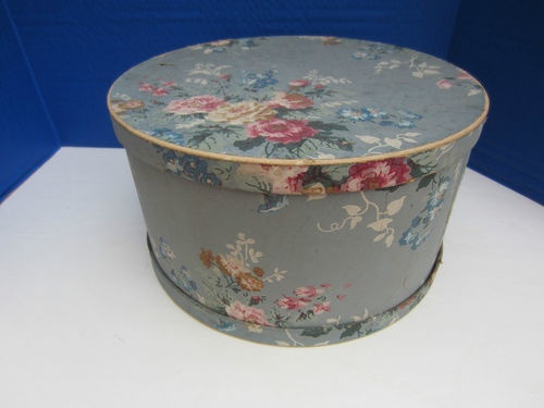 Early Vintage S Old Rose Wallpaper Hat Box Hatbox