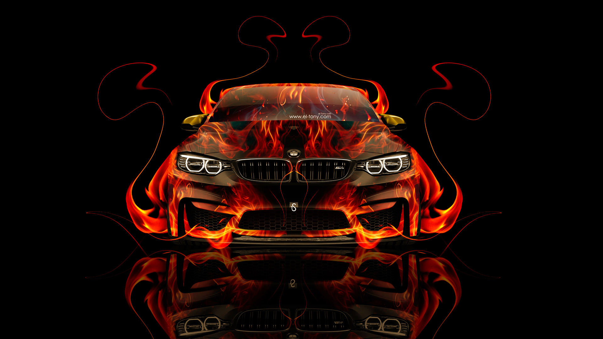 Quality Bmw M4 Front Fire Abstract Car Wallpaper Is HD