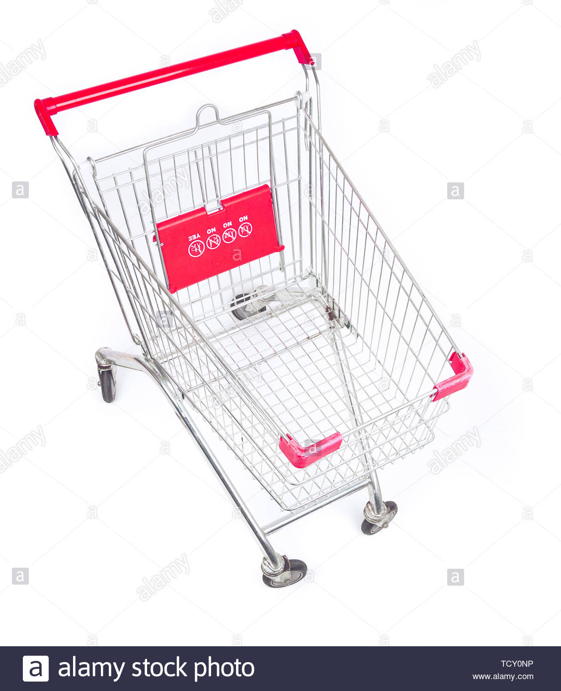 Supermarket Trolley Cart Isolated On White Background Stock Photo