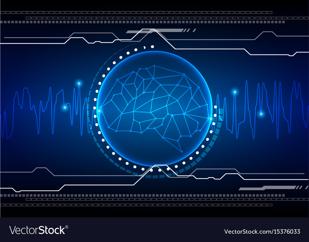 Abstract Brain Technology Background Royalty Vector