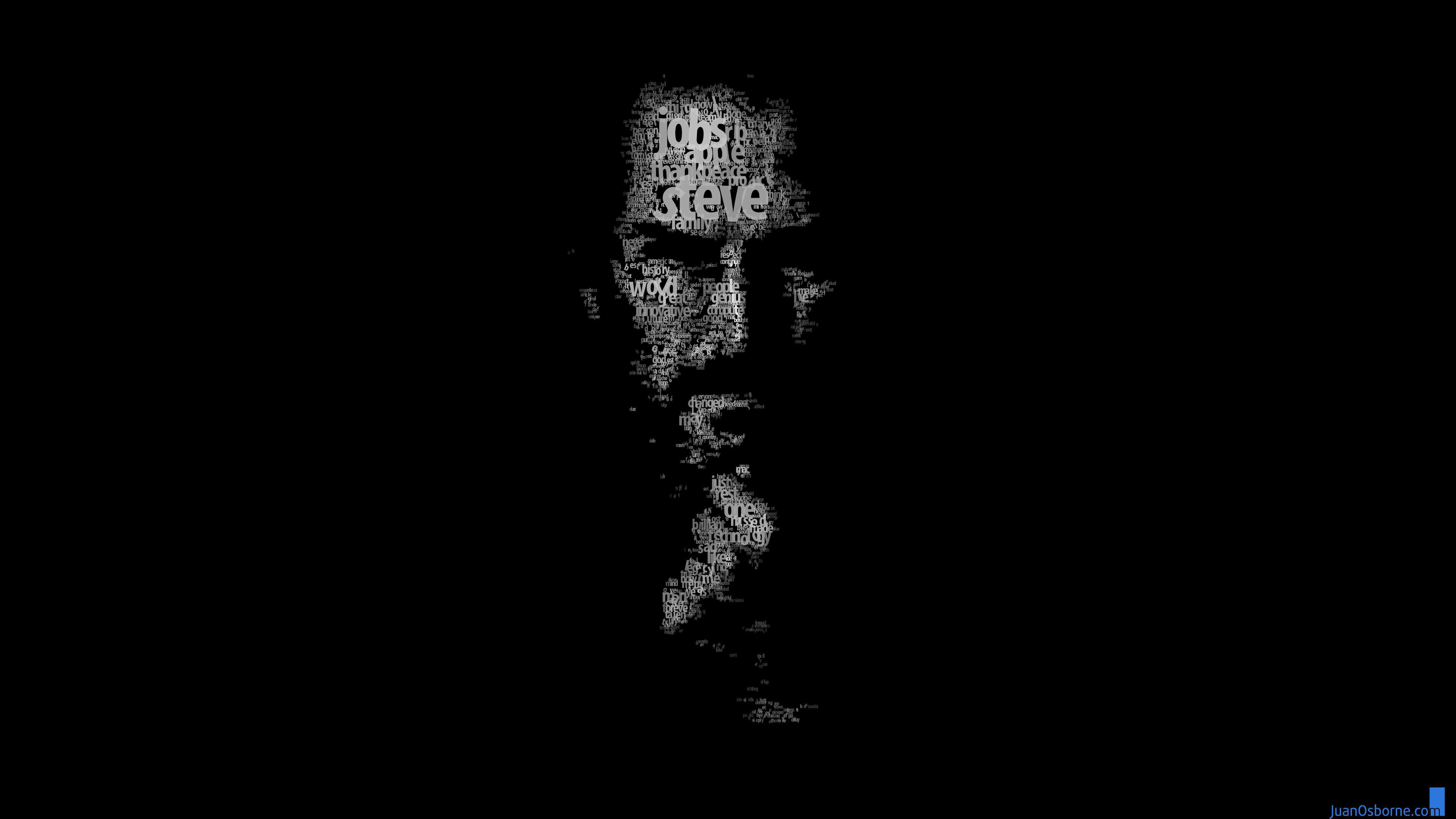 Typeface Portrait Of Steve Jobs HD Wallpaper For 4k X