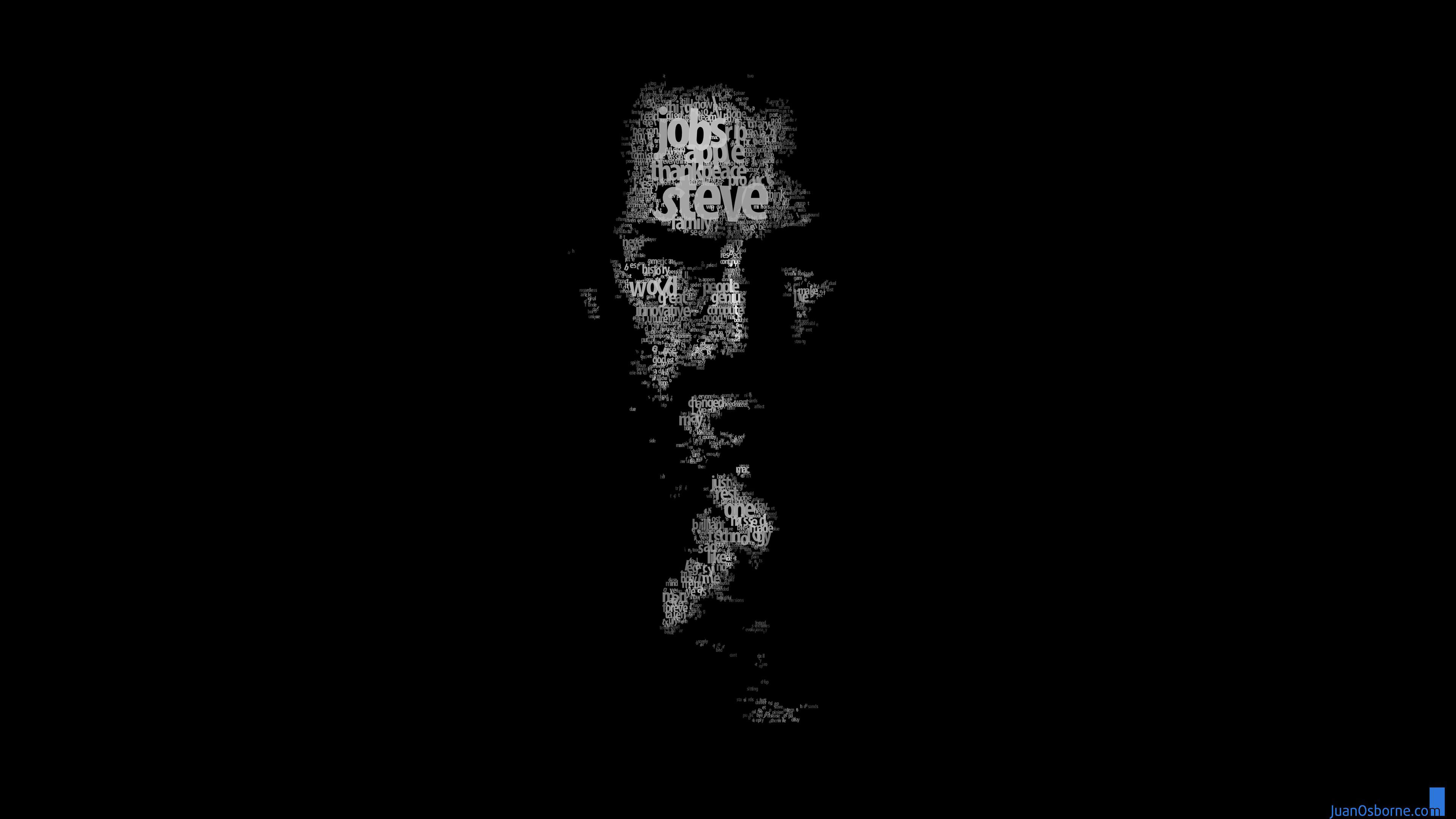 Typeface Portrait Of Steve Jobs Hd Wallpaper For 4k X