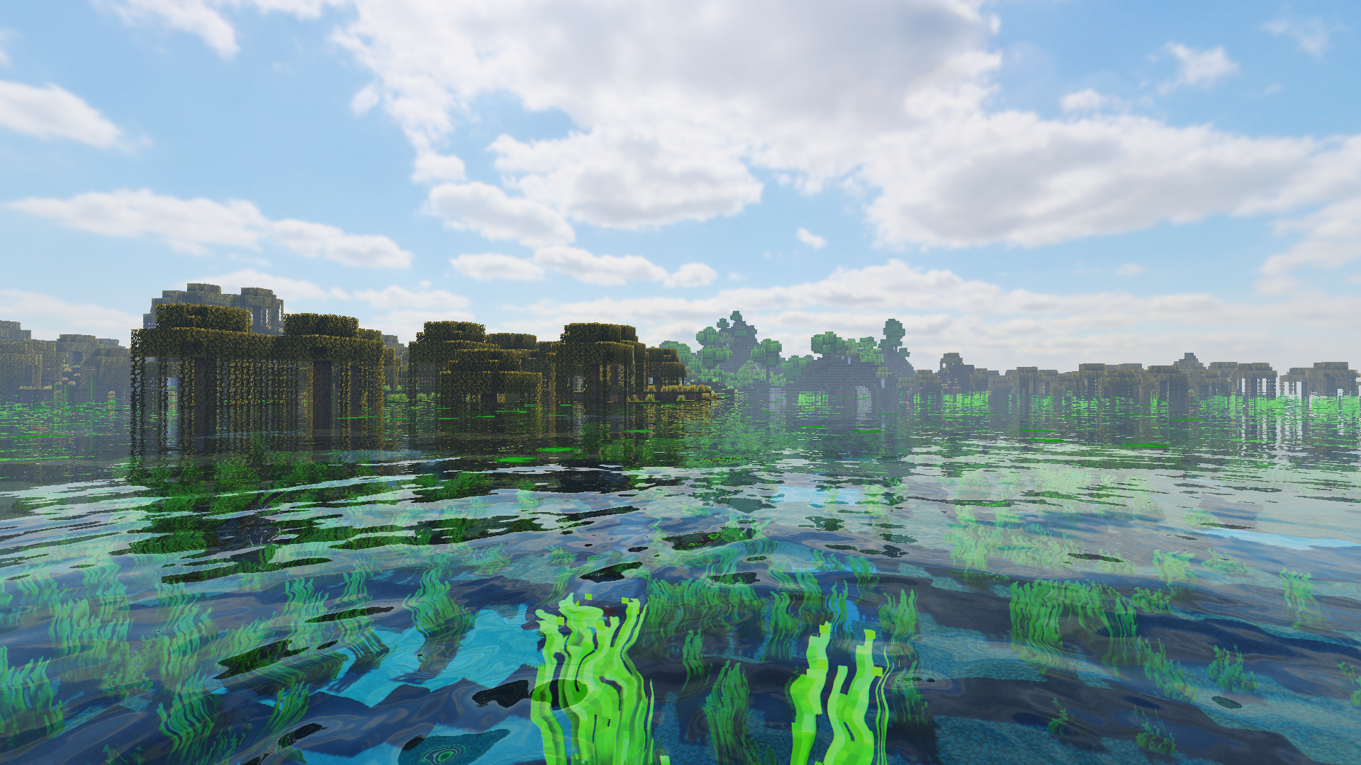 Clear Sky Swamp Landscape Minecraft Nature Mocah HD