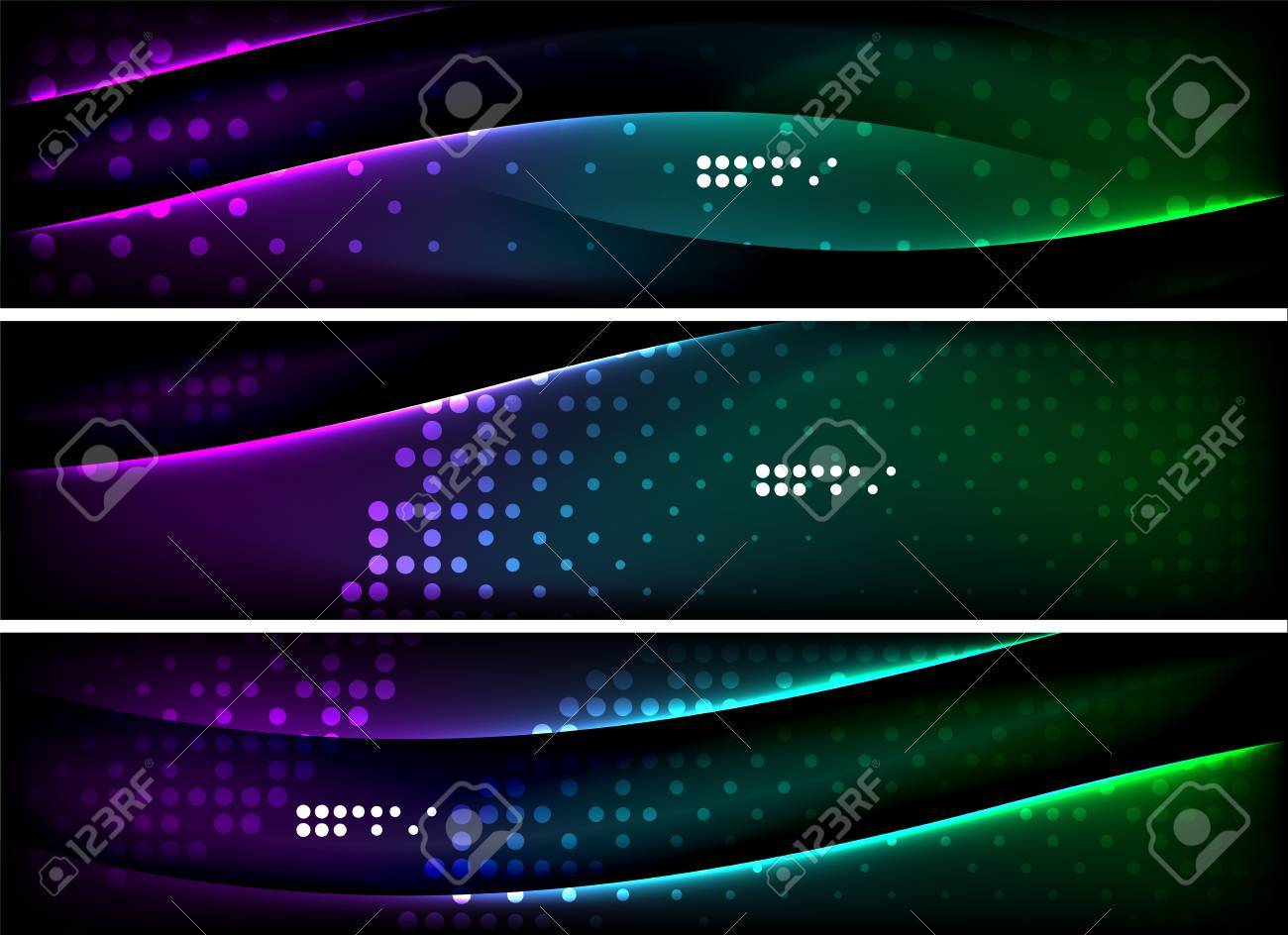 Set Of Banner Header Background With Place For Your Message