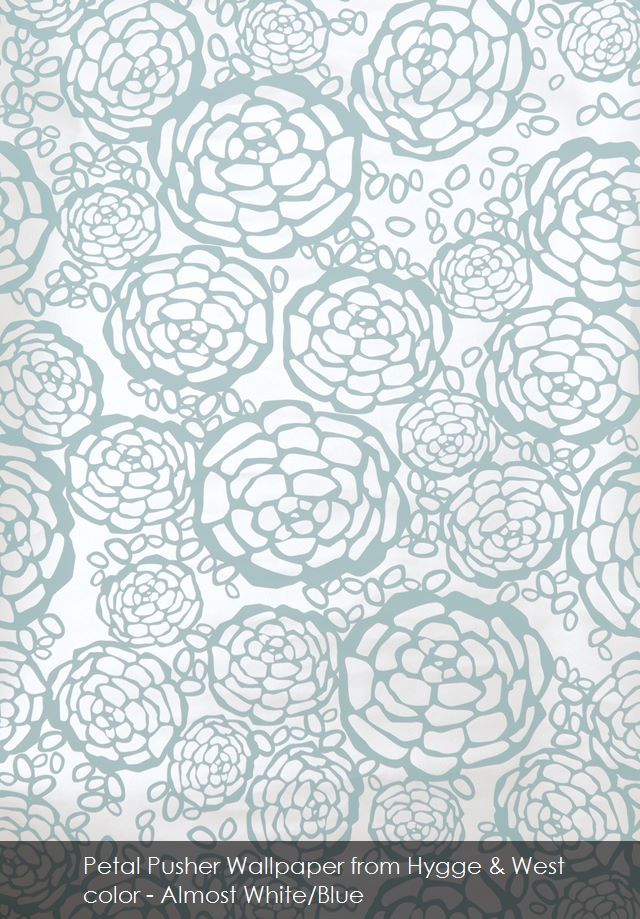 Petal Pusher Wallpaper From Hygge West In Almost White Blue