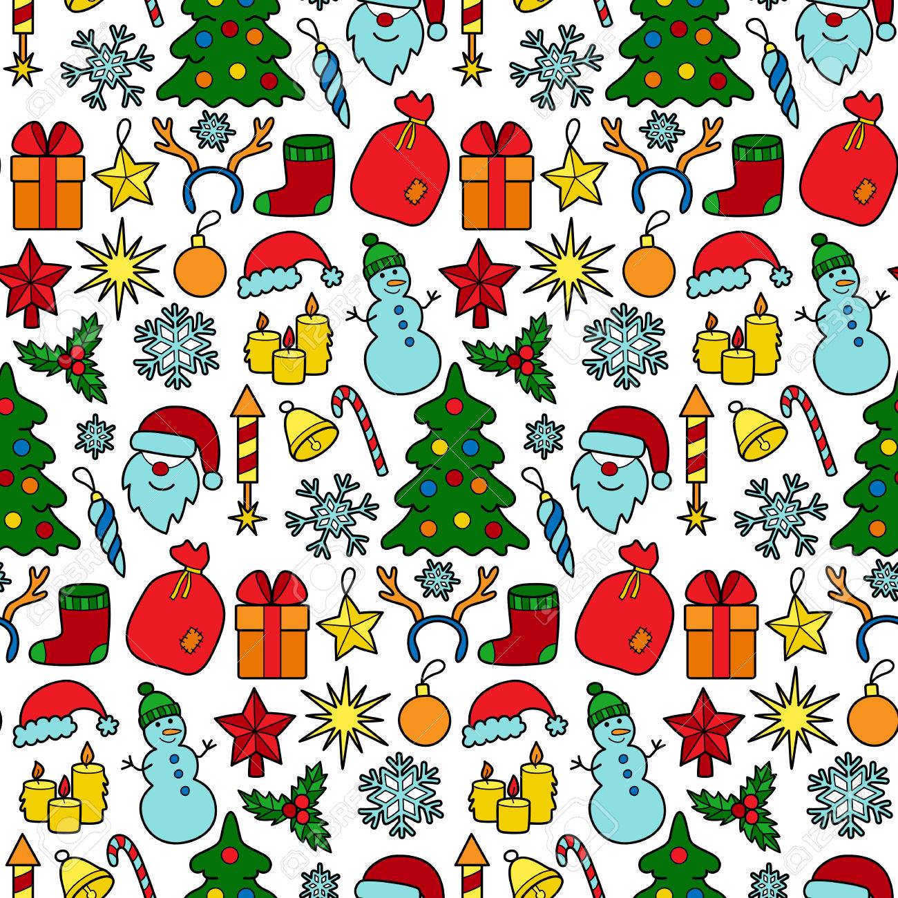 Free download Christmas Patch Seamless Pattern Pin Badges Set Stickers ...