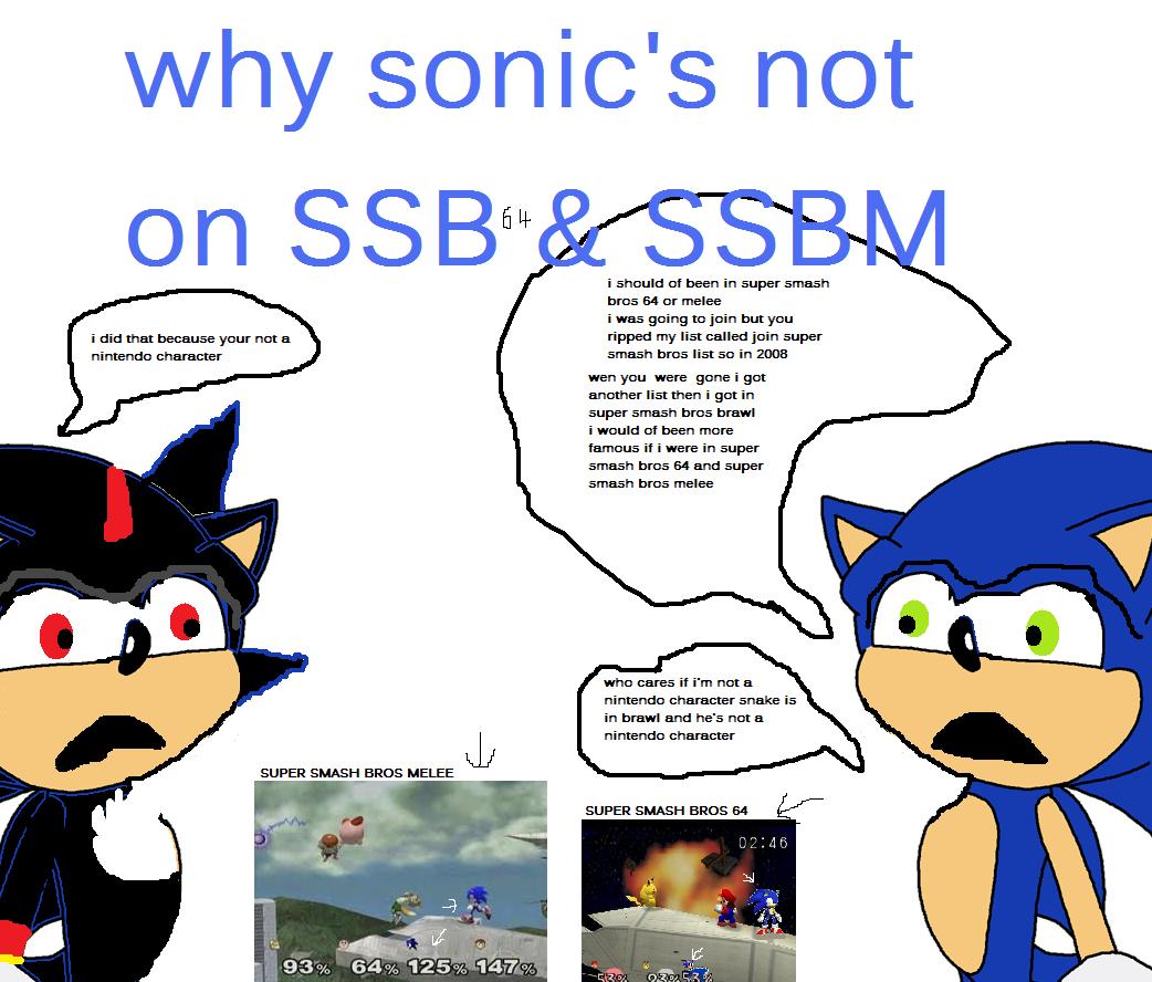 Why Sonic S No In Super Smash Bros Or Melee