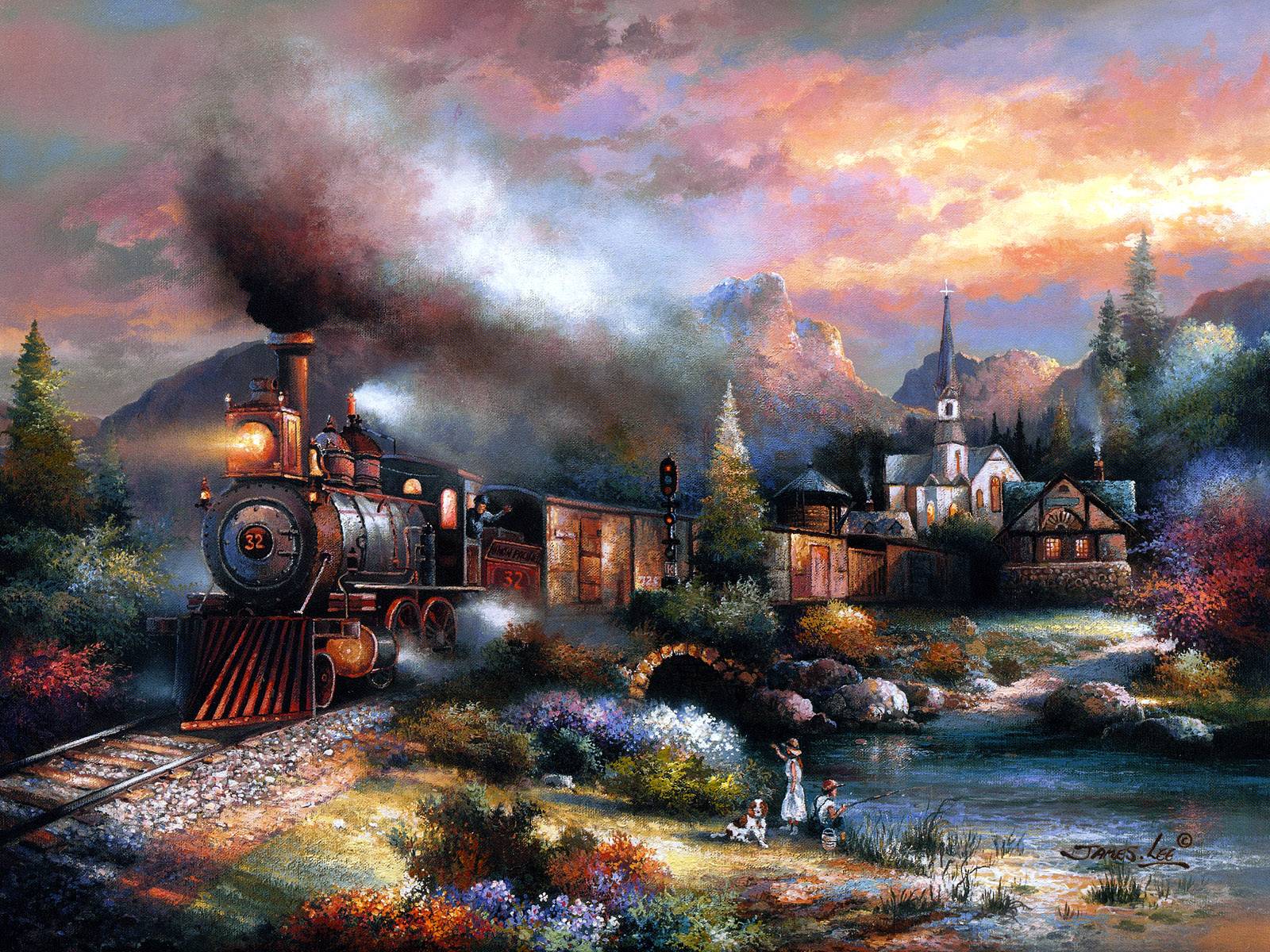 Maryland Mountain Express James Lee Paintings Wallpaper Image