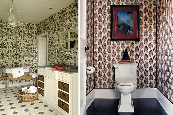 How To Add Elegance A Bathroom With Wallpaper