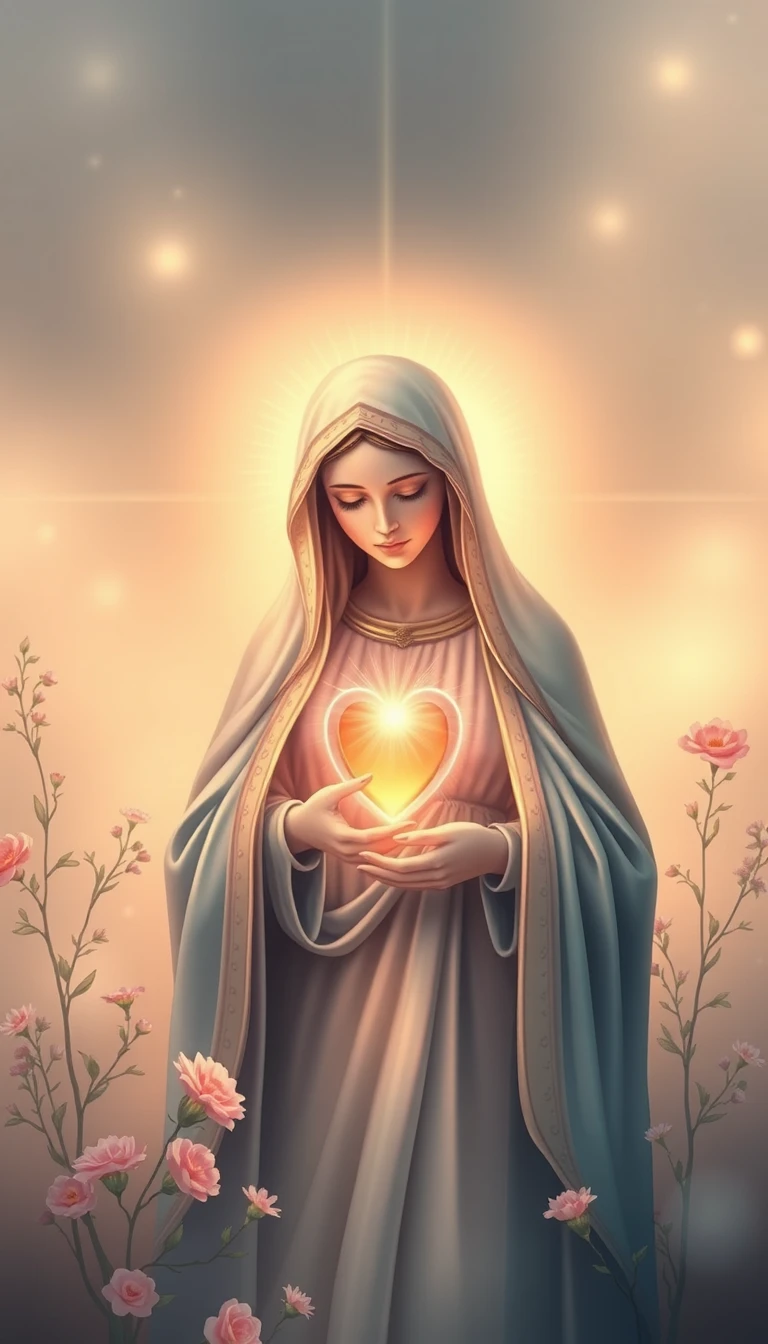 Mother Mary Heart Mobile Wallpaper