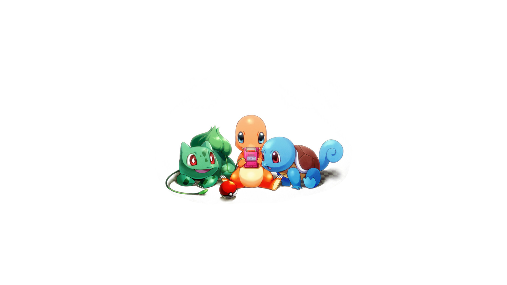 Pokemon Starters Playing On A Gameboy Wallpaper