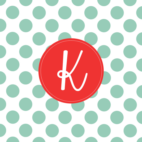 Monogram Initial K Polka Dot Art Print By Gathered Nest Designs