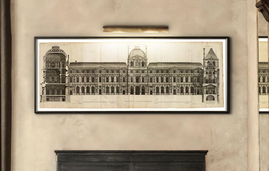 Paris Louvre Print Circa Elevation Of The