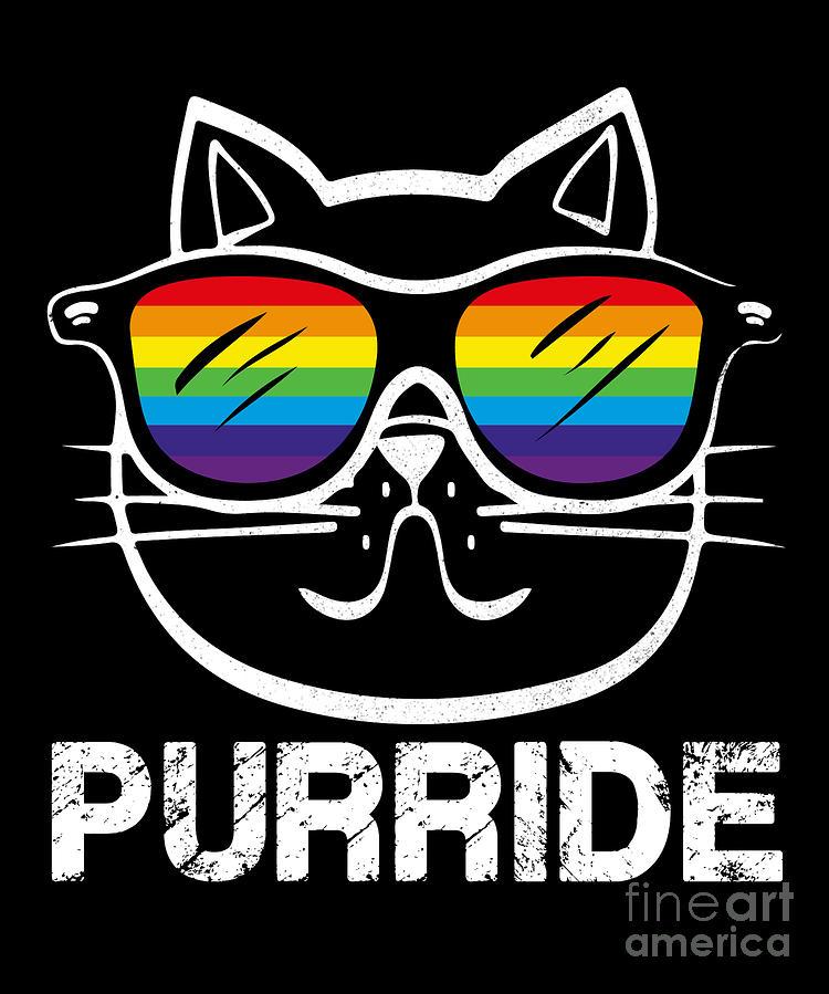 Funny Gay Pride Rights Lgbt Cat Gift Digital Art By Lukas