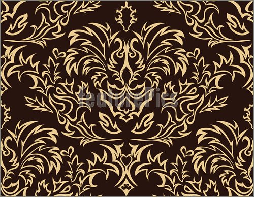 image Brown And Gold Damask PC Android iPhone and iPad Wallpapers 500x388