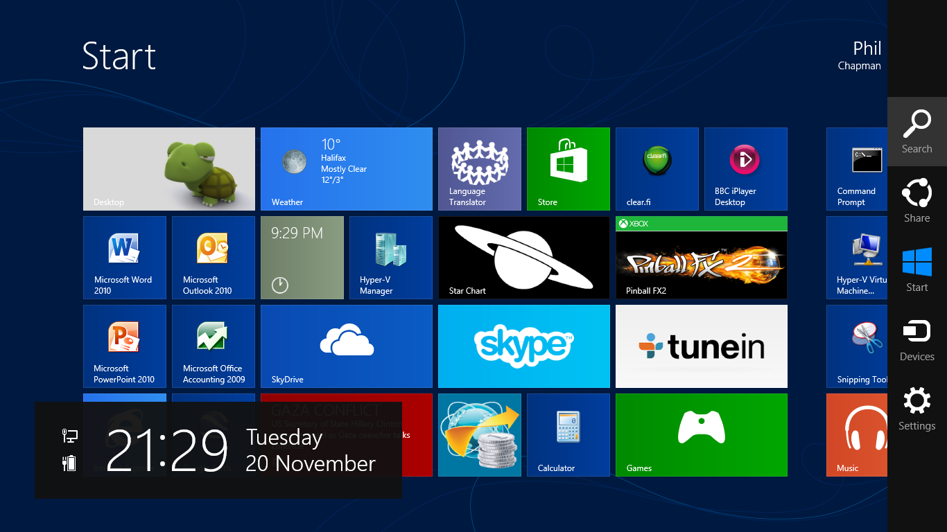 Windows Start Screen