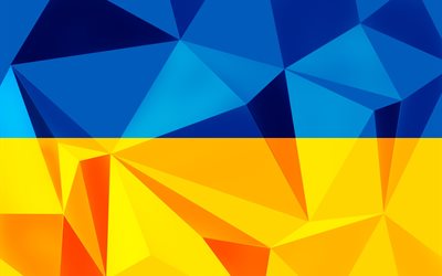 Wallpaper The Flag Of Ukraine Mosaic Yellow
