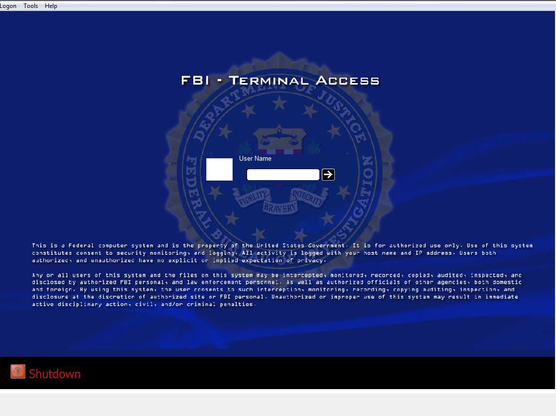 Fbi Terminal Logon Widescreen