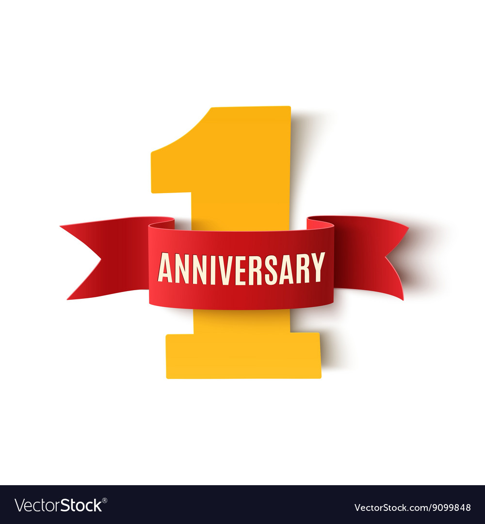 One year anniversary background Royalty Vector Image 1000x1080