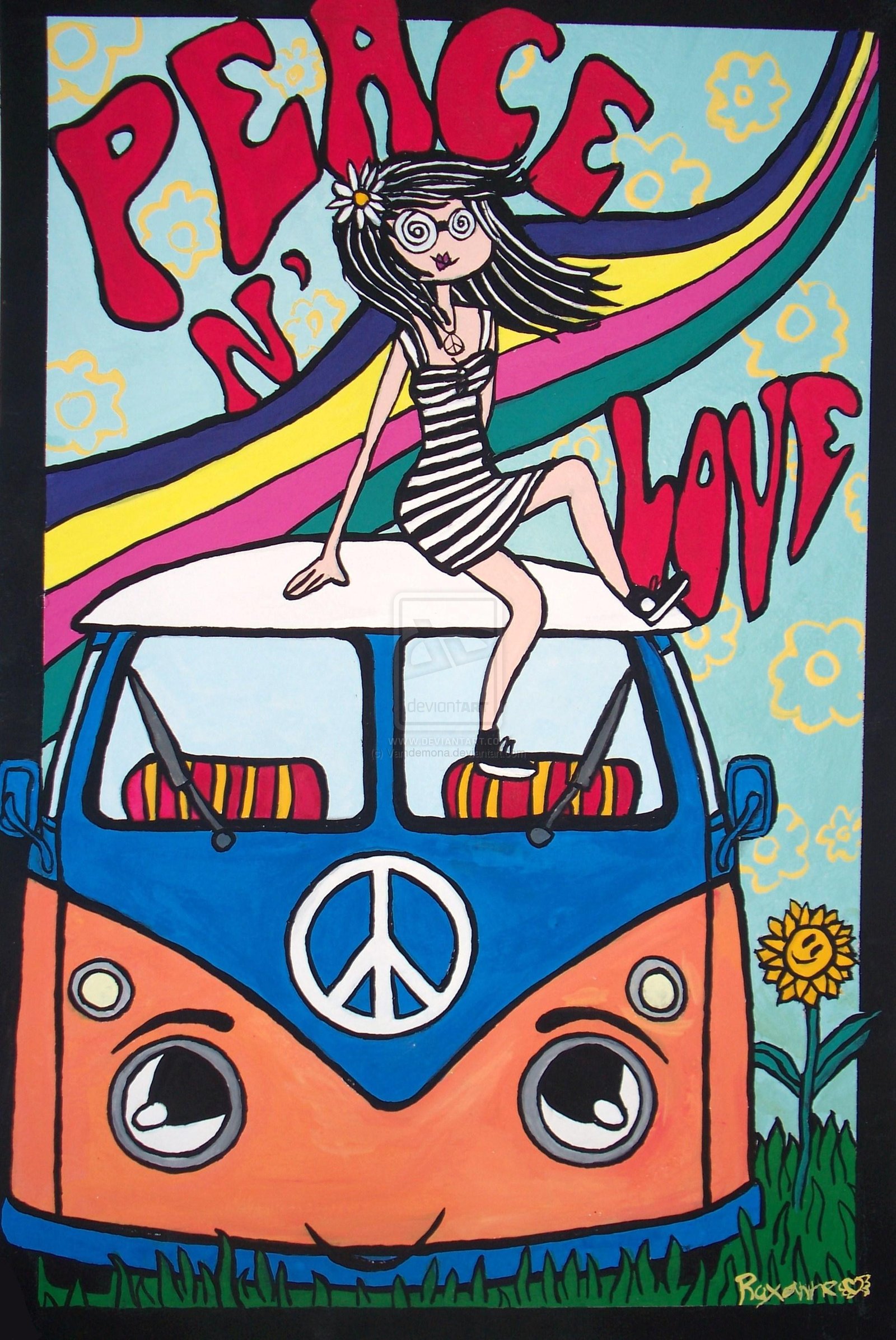 My Hippie Van And Me By Vamdemona