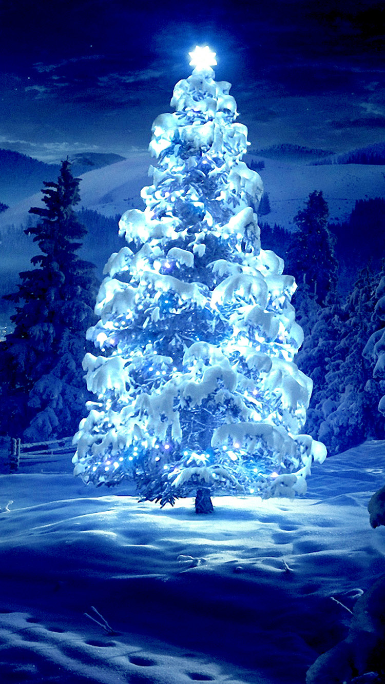 Beautiful Christmas Tree iPhone Wallpaper HD