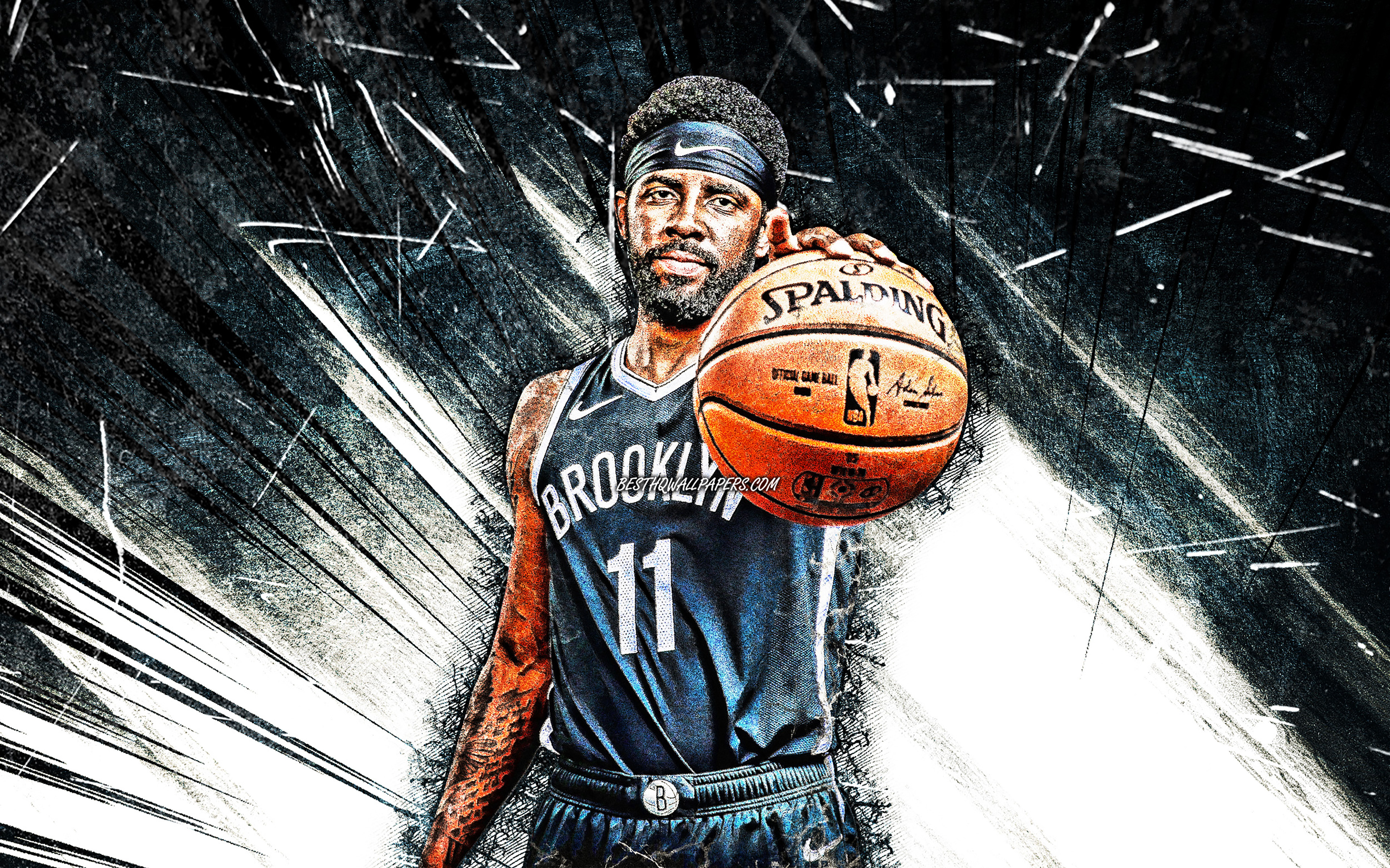 Download wallpapers 4k Kyrie Irving grunge art NBA Brooklyn