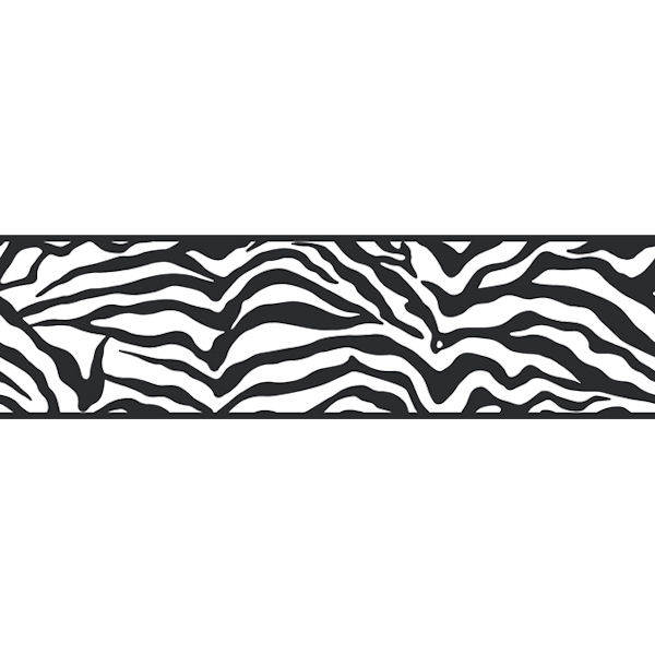 Black Zebra Stripes Border   Wall Sticker Outlet 600x600