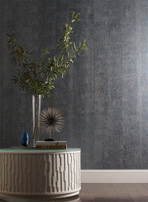 Cork Wallpaper in Blue design by Candice Olson for York Wallcoverings