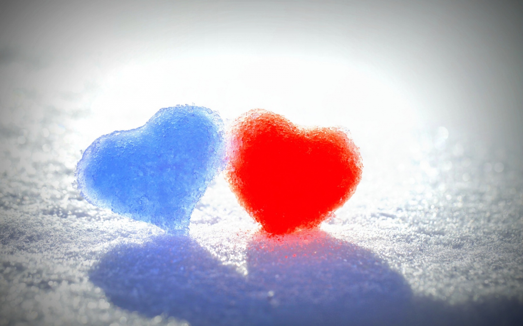 Blue And Red Snow Hearts X