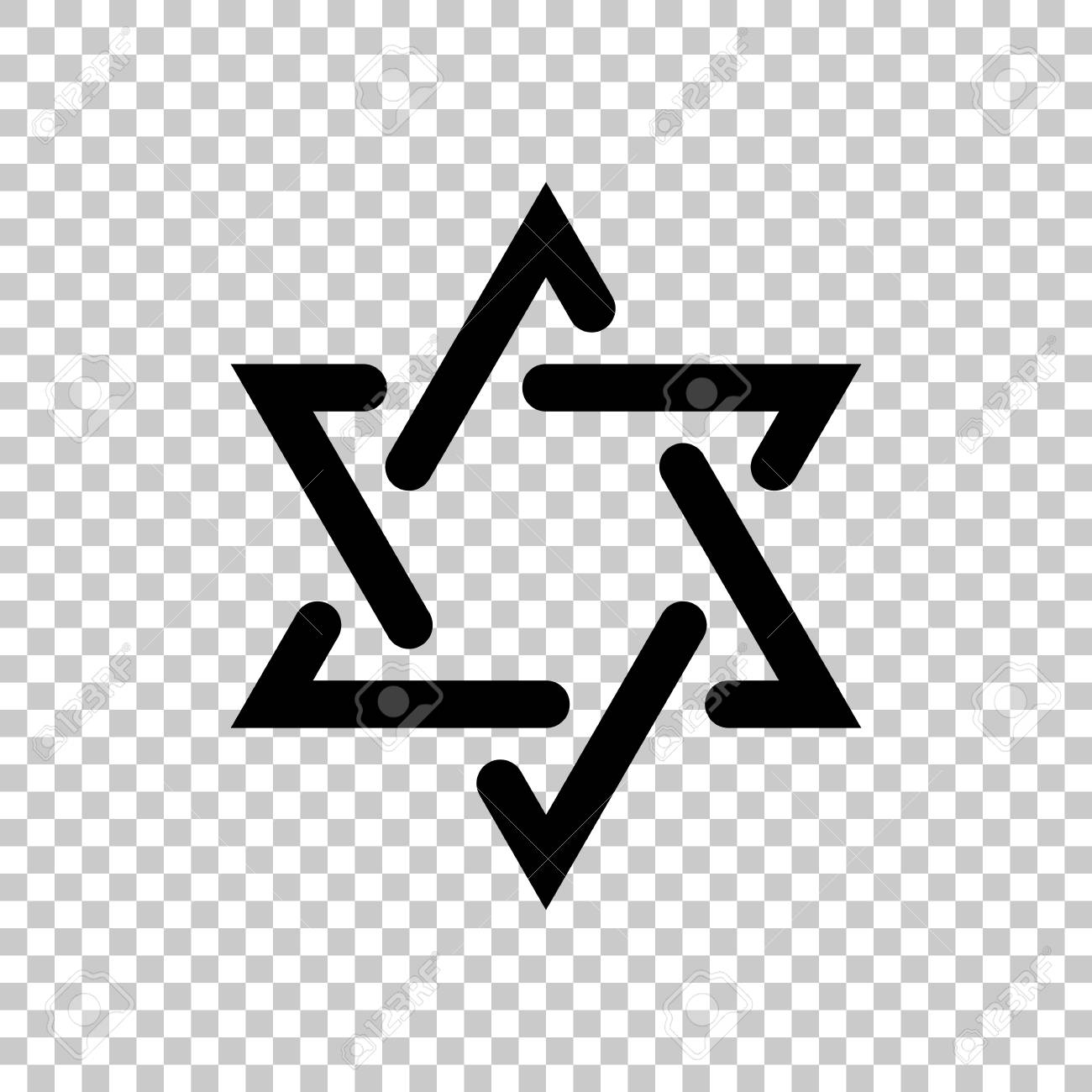 Star Of David Simple Icon On Transparent Background Royalty