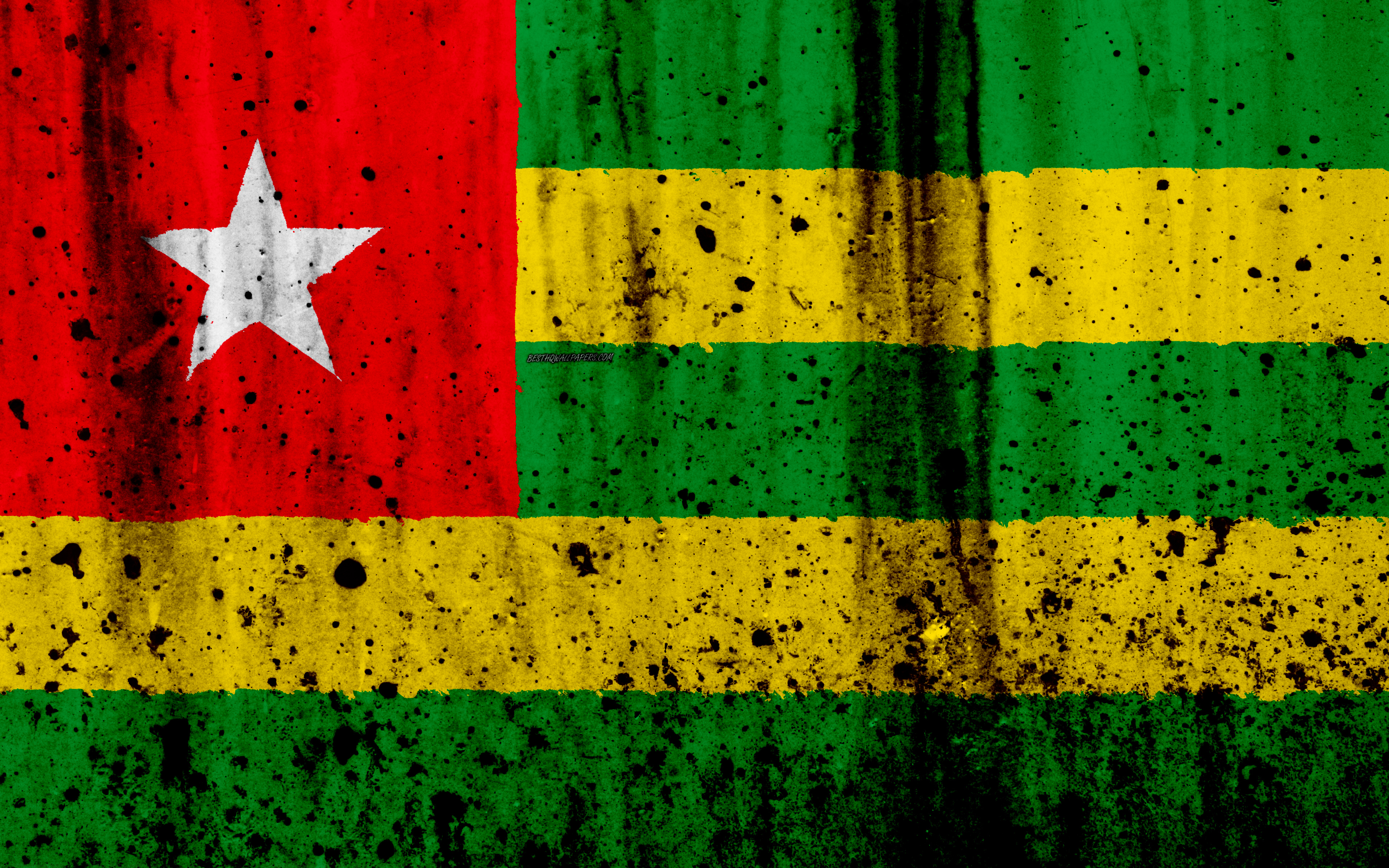 Wallpaper Togo Flag 4k Grunge Of Africa