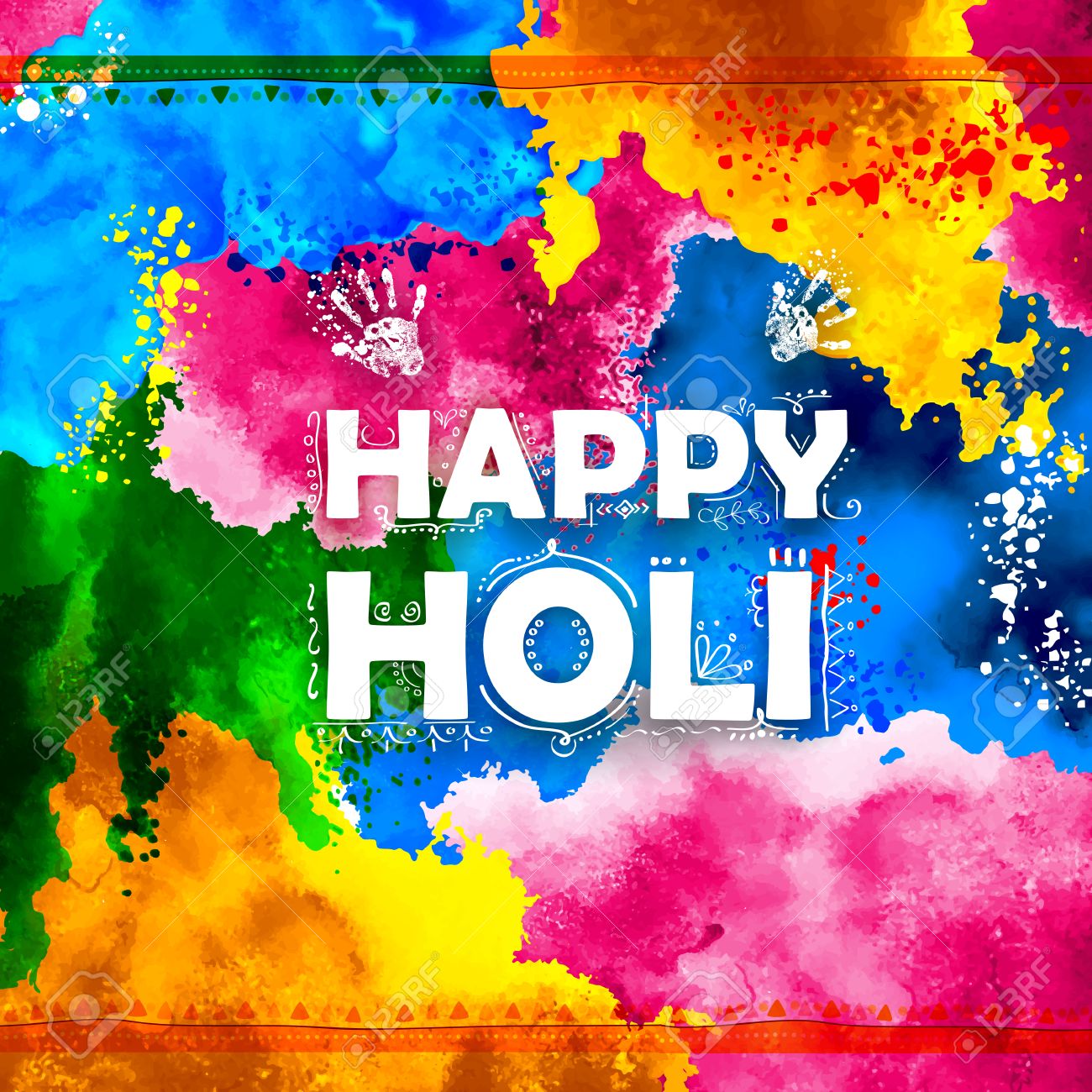 Illustration Of Abstract Colorful Happy Holi Background Royalty