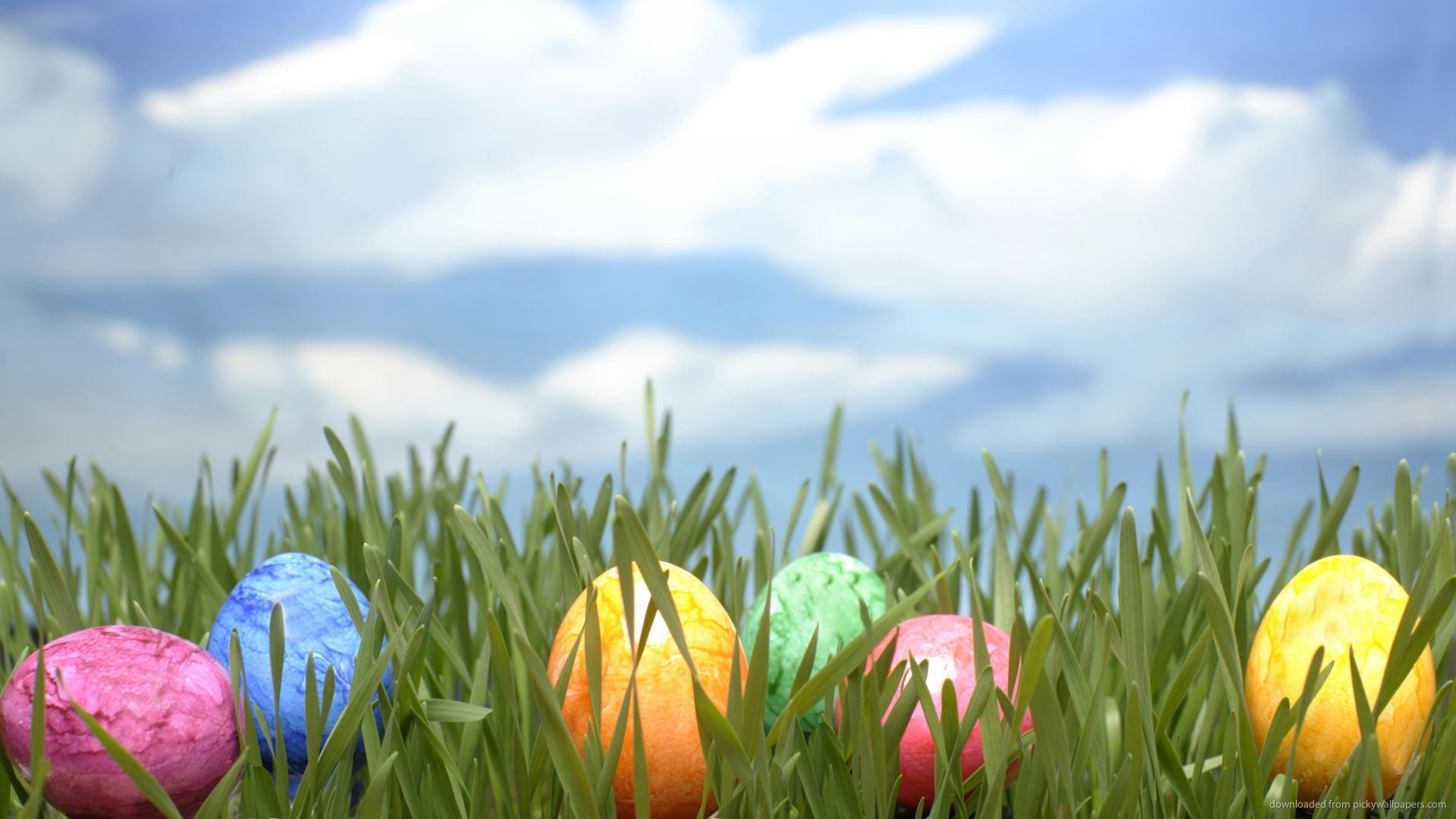 Easter Eggs In Artificial Grass Wallpaper