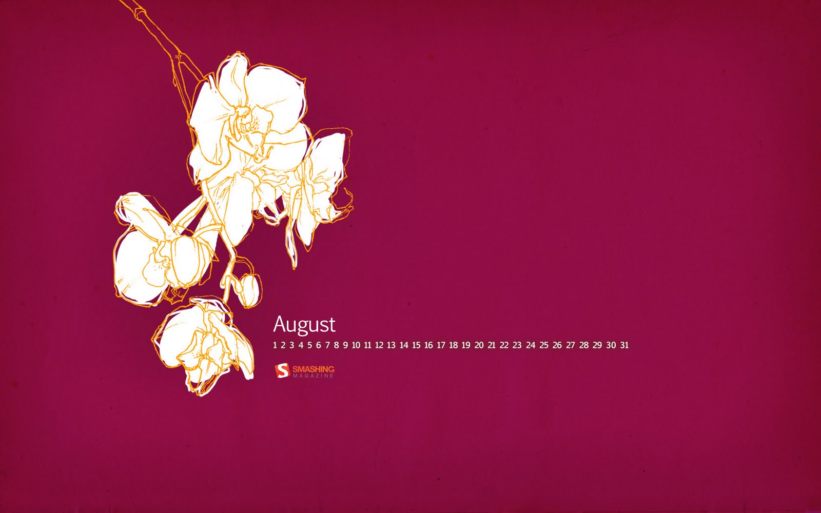 Desktop Wall Paper Calendar Smashing Magazine Orchid August Jpg