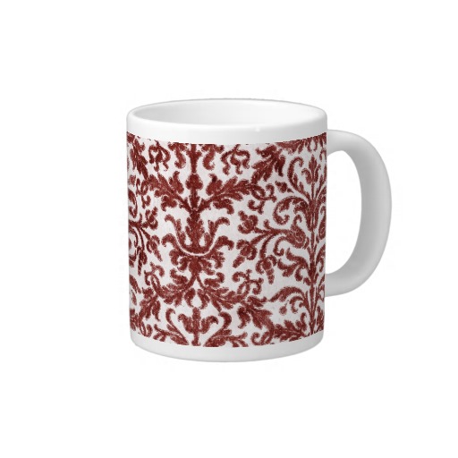 Red and White Damask Wallpaper Pattern Extra Large Mugs Zazzle