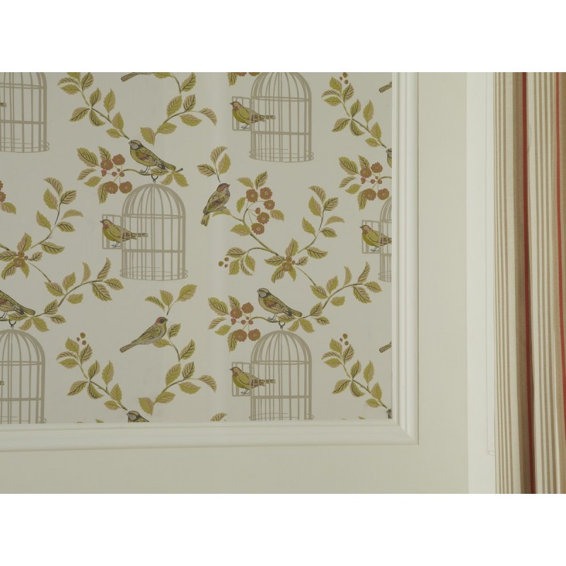 Home Shabby Chic Songbird Terracotta Wallpaper by iLiv