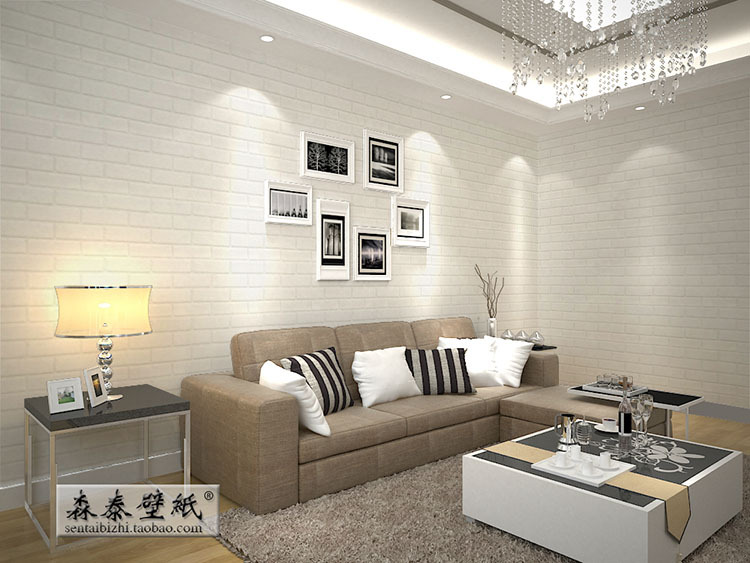 White Brick Wallpaper For Walls Rustic Tv Background 3d