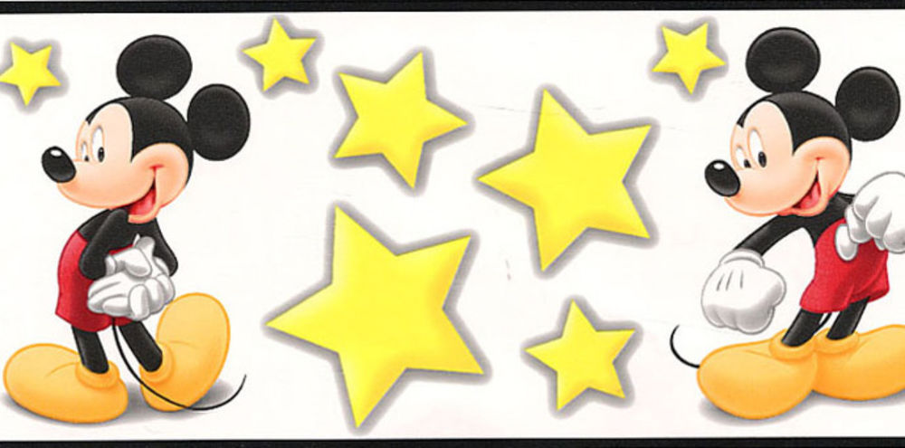 Free download Mickey Super Star Black Edges Kids 10 99 Wallpaper Border ...