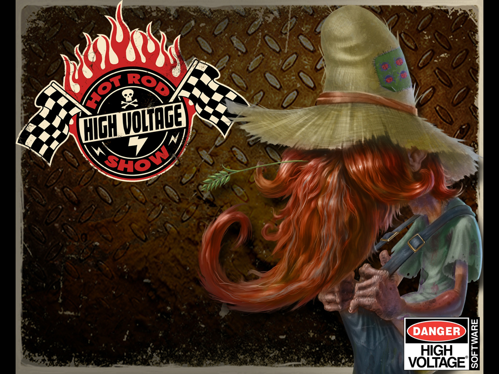 Redneck High Voltage Hot Rod Show Wallpaper