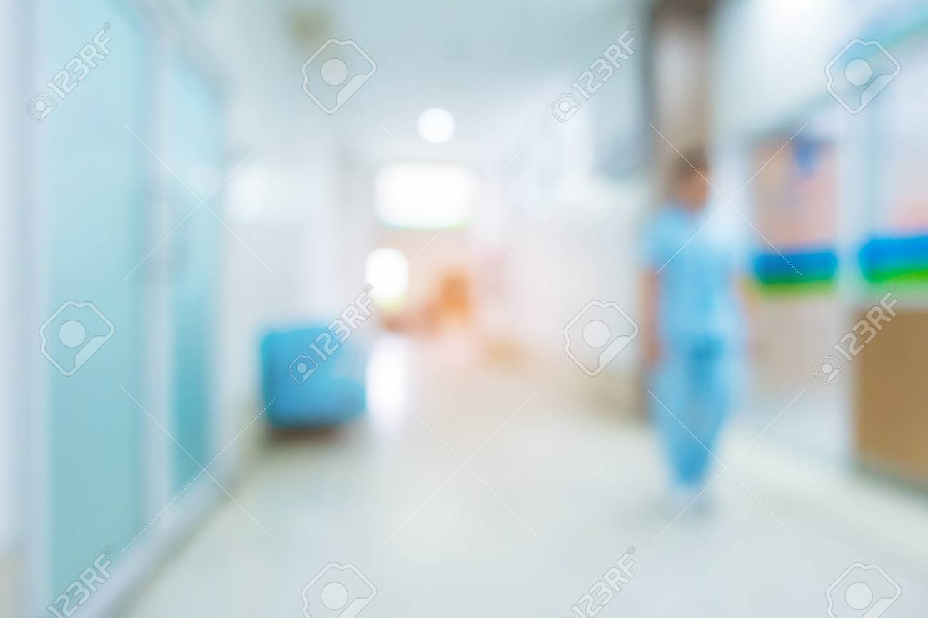 Doctor In Hospital Corridor Unfocused Background Abstract Blur