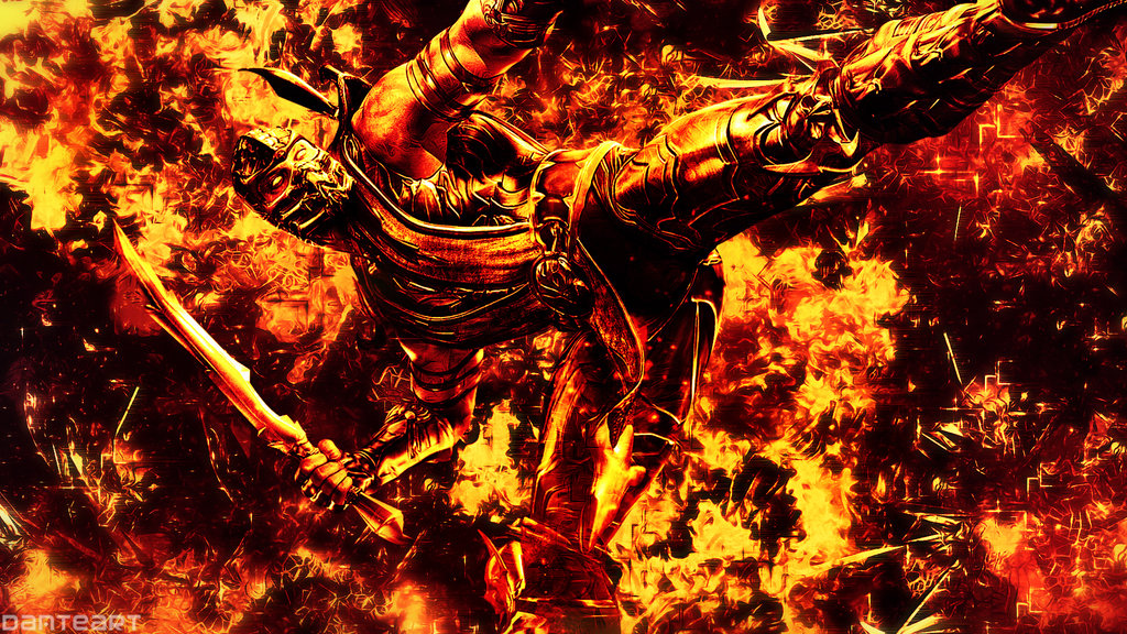 Mortal Kombat Scorpion Cracked Hell Wallpaper By Danteartwallpaper On