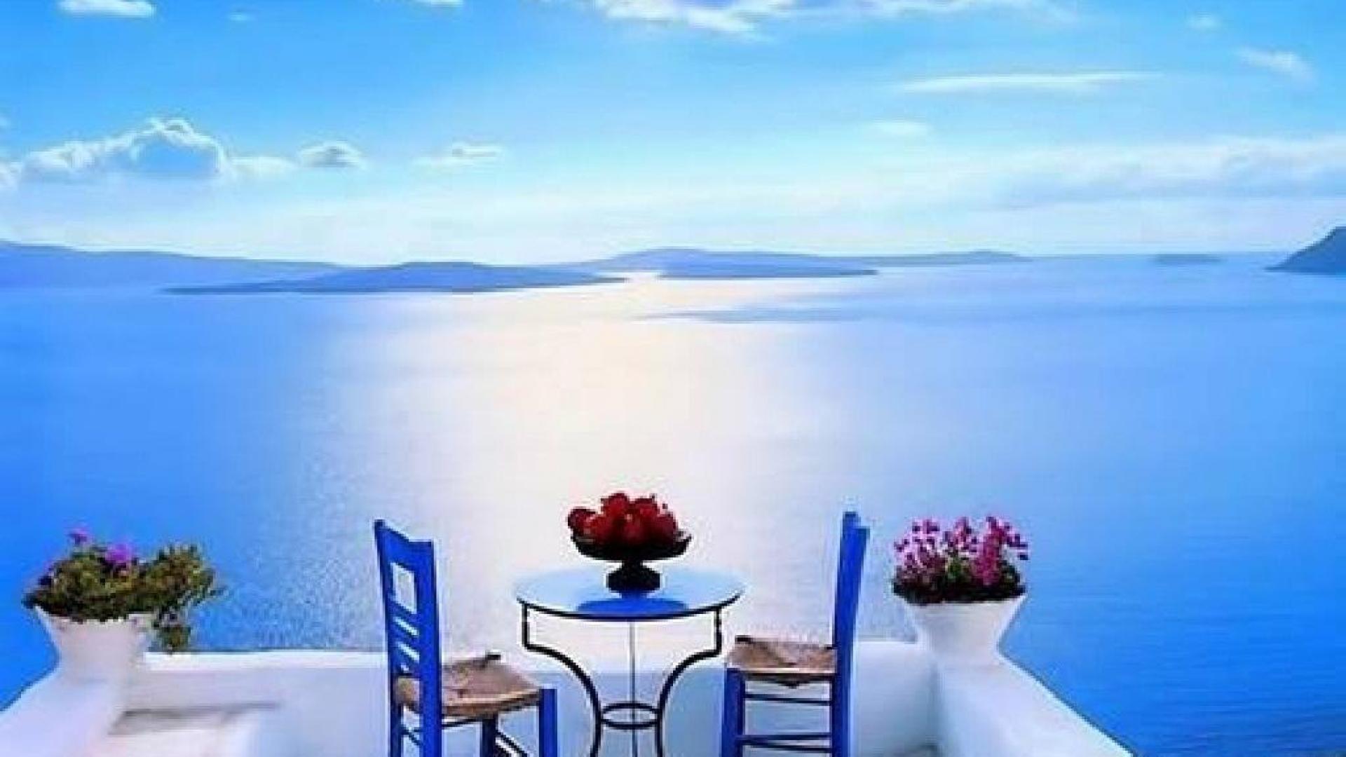 Day On Santorini High Quality And Resolution Wallpaper