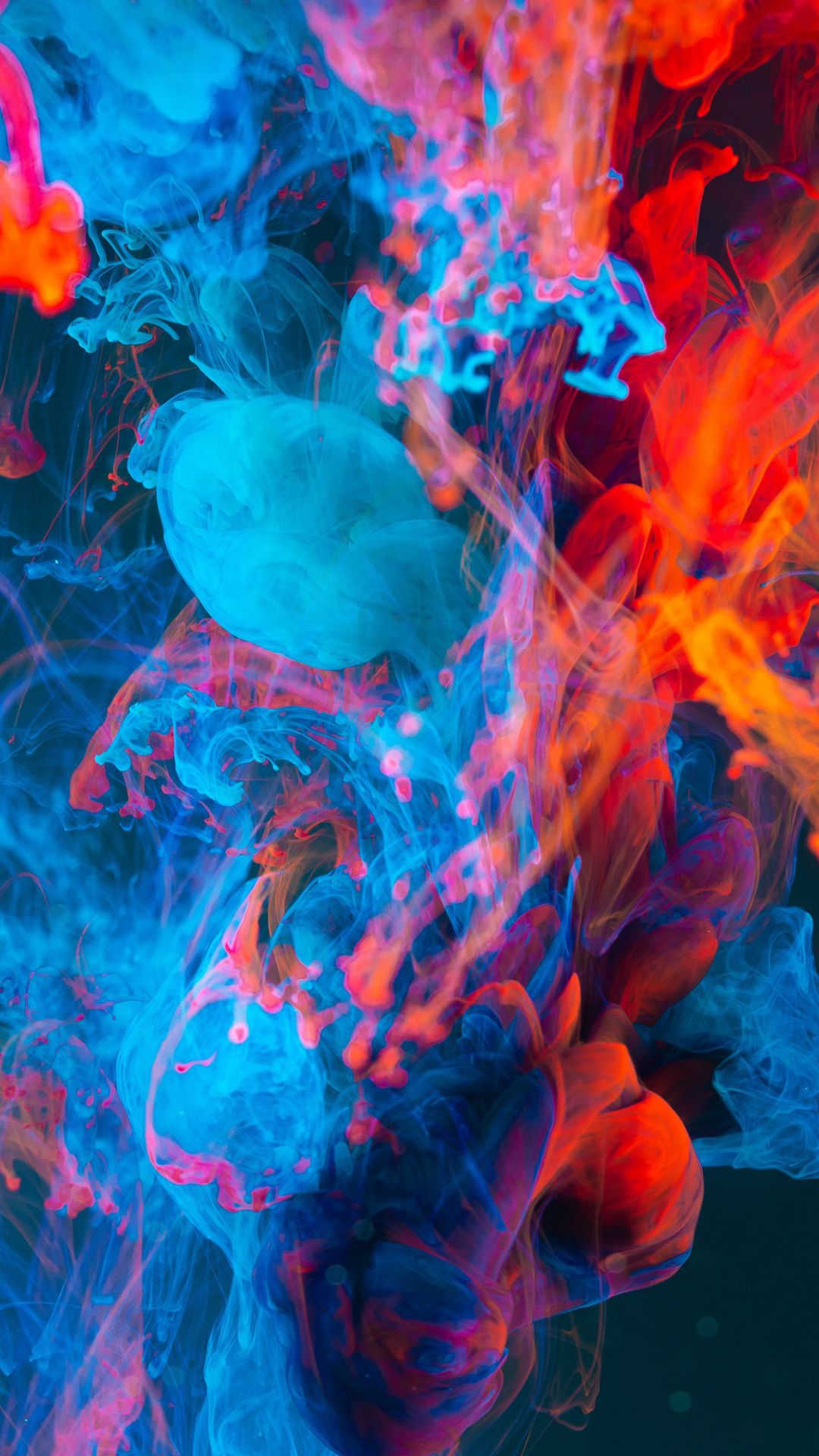 Ink Dipping Underwater Close Up Colorful Wallpaper