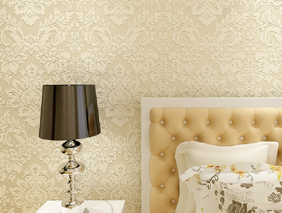Non Woven Wallpaper Bedroom Background Wall European Style