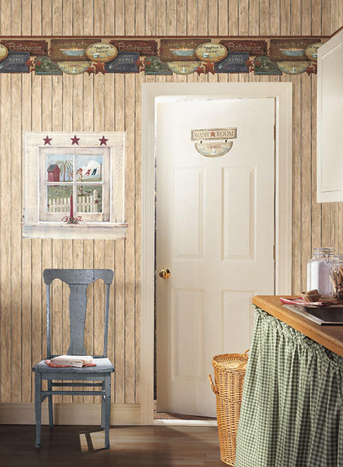 Thin Stripe Wallpaper Paired With A Small Gingham Met