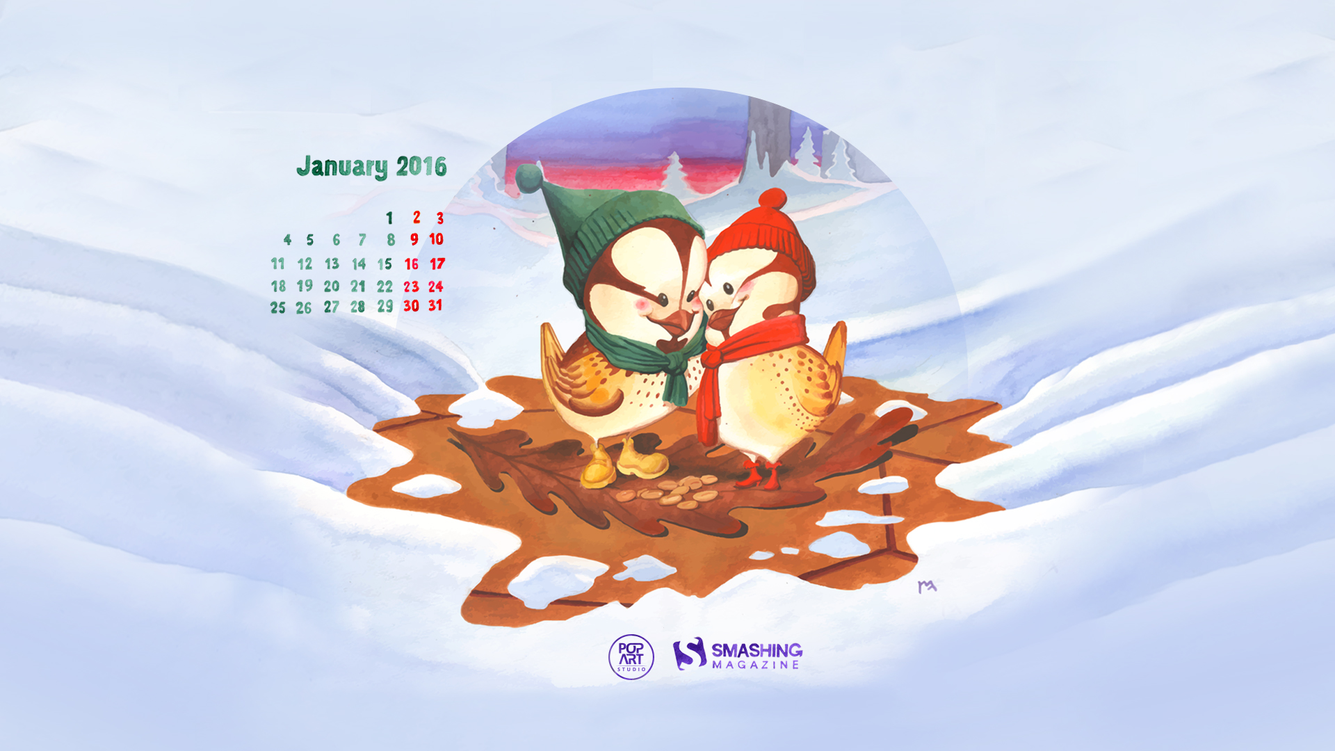 Beautiful January Calendars Wallpaper For Desktop And iPad