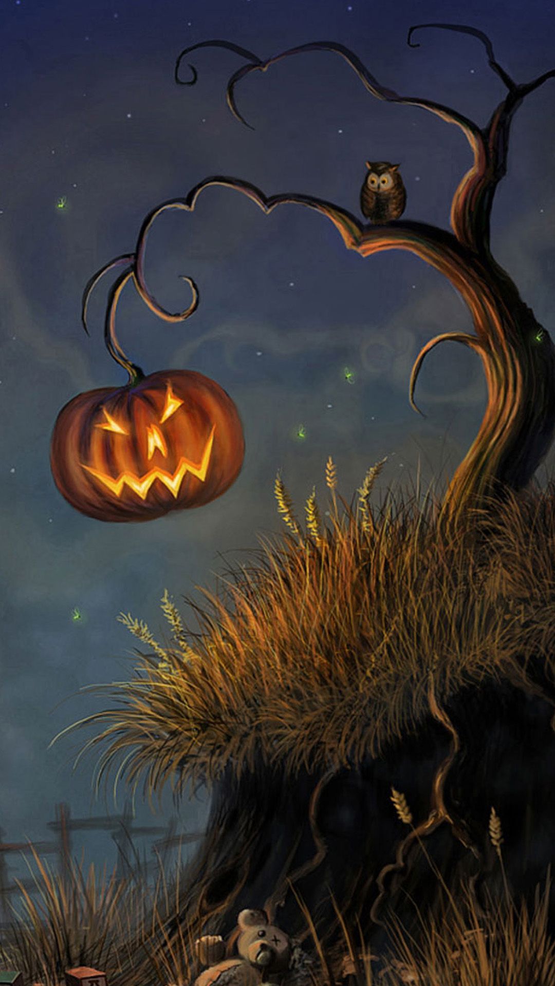 Halloween Pumpkin And Owl Samsung Wallpaper Fall