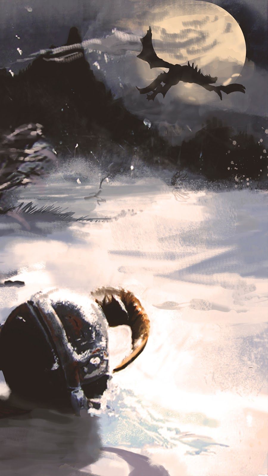 Skyrim iPhone Wallpaper Dragon