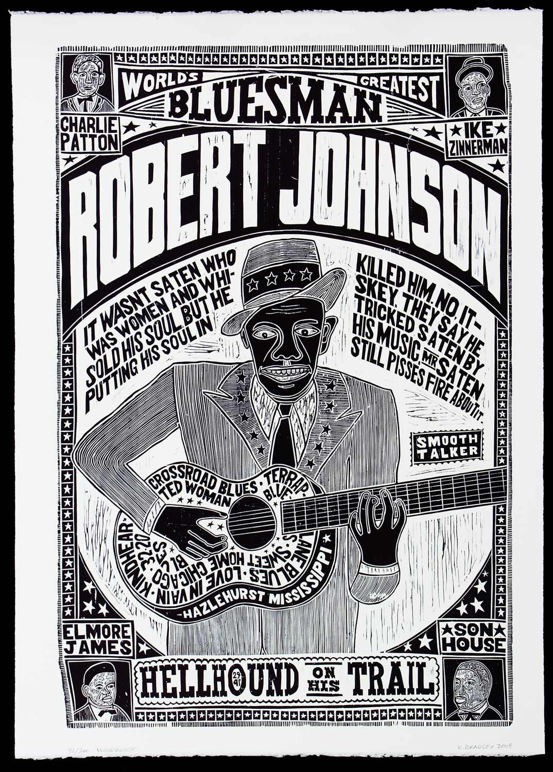 Robert Johnson World S Greatest Bluesman Handprinted