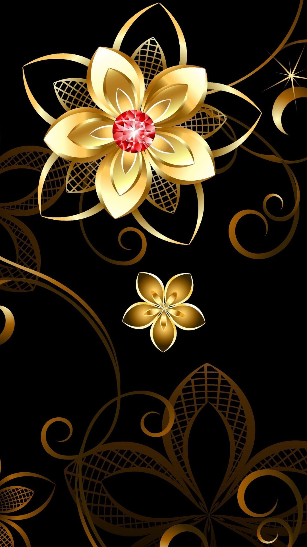 Awesome High Definition 3d Wallpaper For Desktop Golden Flower